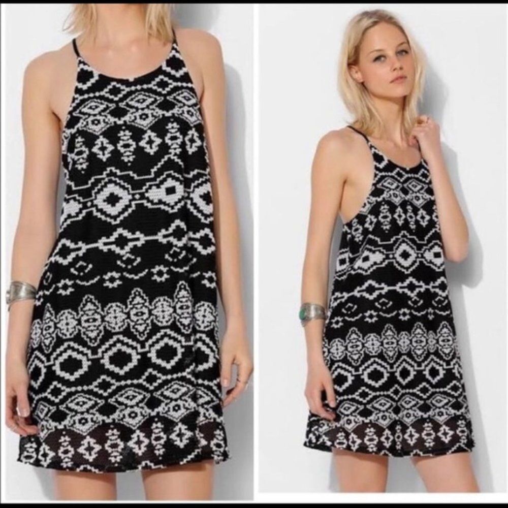 URban outfitters Women's dress black and white print spaghetti
